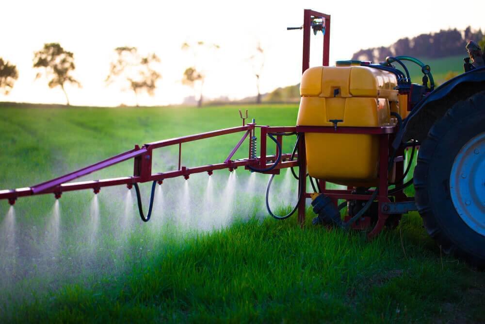Photo of a machine spraying herbicides